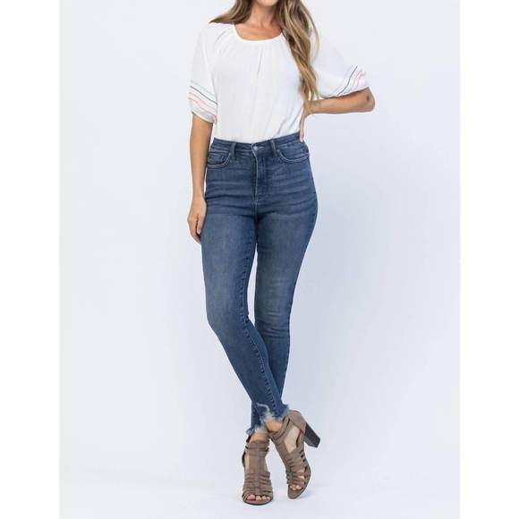 NEW JUDY BLUE high rise tummy control skinny jeans in medium wash - Picture 4 of 7